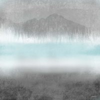 Framed 'Foggy Loon Lake II' border=