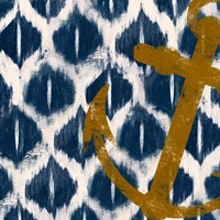 Framed 'Nautical Ikat I' border=