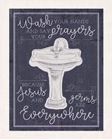 Framed 'Wash Your Hands' border=