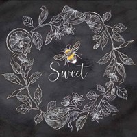 Framed 'Bee Sentiment Wreath Black IV-Sweet' border=