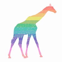 Framed 'Rainbow Giraffe' border=