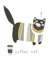 Framed 'Coffee Cats III' border=