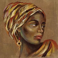 Framed 'African Beauty I' border=