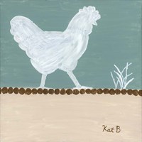 Framed 'Out to Pasture IV  White Chicken' border=