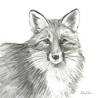 Framed 'Watercolor Pencil Forest III-Fox' border=