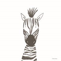 Framed 'Zebra Line Drawing' border=