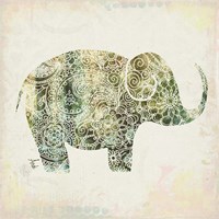 Framed 'Boho Elephant I' border=