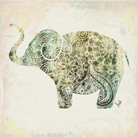 Framed 'Boho Elephant II' border=