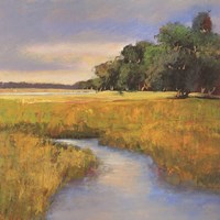 Framed 'Low Country Landscape II' border=