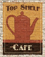 Framed 'Top Shelf Cafe' border=