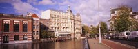 Framed Buildings along a water channel, Amsterdam, Netherlands