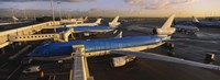 Framed High angle view of airplanes at an airport, Amsterdam Schiphol Airport, Amsterdam, Netherlands