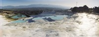 Framed Hot springs and Travertine Pool with Cloudy Sky, Pamukkale, Turkey