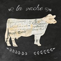 Framed 'La Vache Cameo Sq' border=