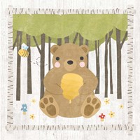 Framed 'Woodland Hideaway Bear' border=