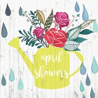 Framed 'April Showers & May Flowers I' border=