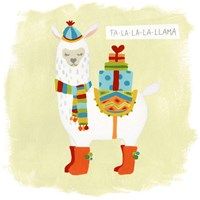 Framed 'Fa-la-la-la Llama I' border=