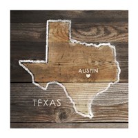 Framed 'Texas Rustic Map' border=