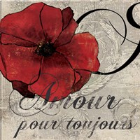 Framed 'Amour Toujours' border=