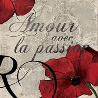 Framed 'Amour Passion' border=