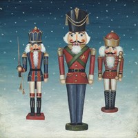 Framed 'Soldier Nutcrackers Snow' border=