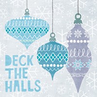 Framed 'Deck The Halls III' border=