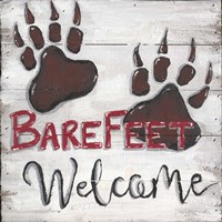 Framed 'Barefeet Welcome' border=