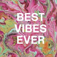 Framed 'Best Vibes Ever' border=