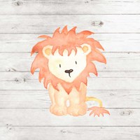 Framed 'Watercolor Lion' border=