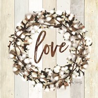 Framed 'Love Cotton Wreath' border=