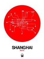 Framed Shanghai Red Subway Map