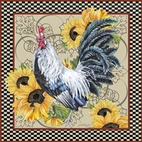 Framed 'Country Time Rooster - C' border=