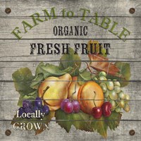 Framed 'Farm to Table - Fresh Fruit' border=