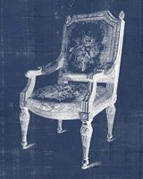 Framed 'Antique Chair Blueprint IV' border=