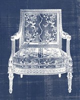 Framed 'Antique Chair Blueprint VI' border=