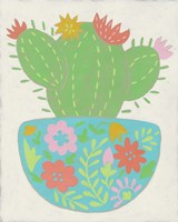 Framed 'Happy Cactus IV' border=