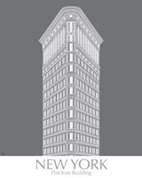 Framed 'New York Flat Iron Building Monochrome' border=