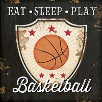 Framed 'Eat, Sleep, Play, Basketball' border=