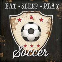 Framed 'Eat, Sleep, Play, Soccer' border=