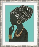 Framed 'Graceful Majesty II Turquoise Crop' border=