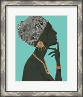 Framed 'Graceful Majesty I Turquoise Crop' border=