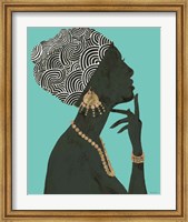 Framed 'Graceful Majesty I Turquoise Crop' border=