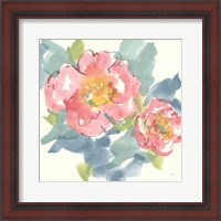 Framed 'Peony in the Pink I' border=