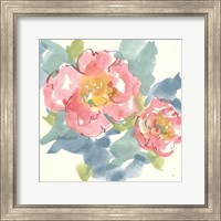 Framed 'Peony in the Pink I' border=