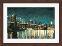 Framed Bright City Lights Teal