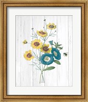 Framed 'Botanical Bouquet on Wood II' border=