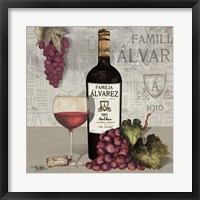 Uncork Wine and Grapes I Framed Print