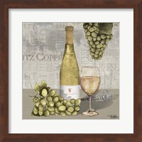 Framed 'Uncork Wine and Grapes II' border=