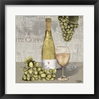 Framed 'Uncork Wine and Grapes II' border=