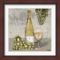 Framed 'Uncork Wine and Grapes II' border=